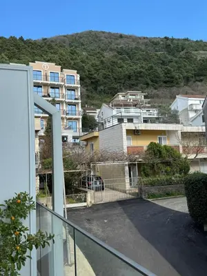a view from the balcony of a apartment at Pretty apartment near the sea! in Budva