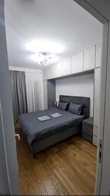 a bedroom with a large bed in a room at Central Lux in Podgorica