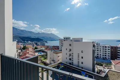 a view from the balcony of a building at Sunshine Appartement Budva in Becici