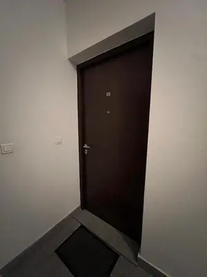 a door in a room with a black door at Apartman Marina in Podgorica