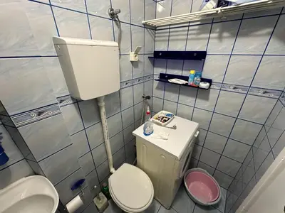 a small bathroom with a toilet and a sink at Apartman Nenezic in Budva