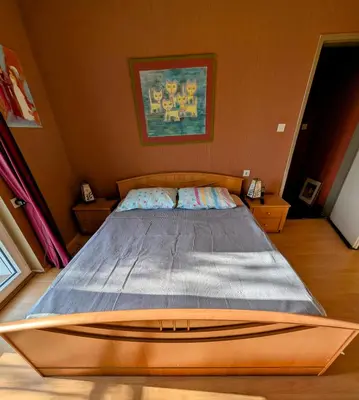 a large bed in a room with at Sunset Dreams Utjeha in Utjeha