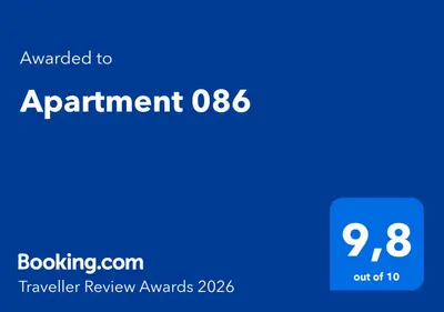 a blue screen with the text upgraded to appointment at Apartment 086 in Cetinje