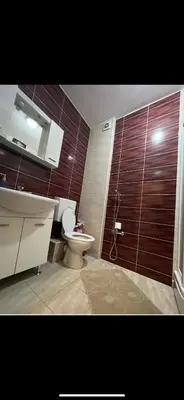 a bathroom with a toilet and a sink and a mirror at Stan na dan Bar in Bar, Susanj