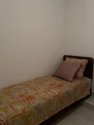 a bed with a pillow on it in a room at Sea House E&F in Ulcinj