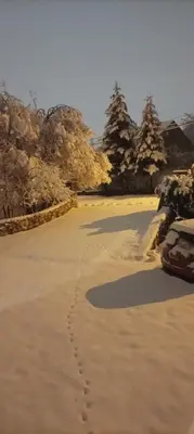 a road with a car parked on the side at Kaludjerovic in Cetinje