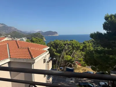 a view of the ocean from a building at La Marea in Petrovac na Moru