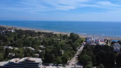 an aerial view of a beach and the ocean at Ulcinj Vibes & Waves Apartment in Ulcinj