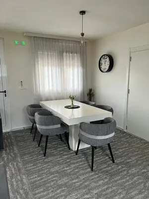 a meeting room with a white table and chairs at Villa Passaggio Private Pool & Tranquil Stay Near the Sea in Bar