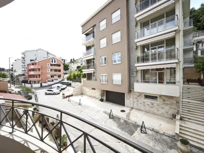 a view from the balcony of a building at Apartment Olea in Becici