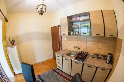 a kitchen with a sink and a counter top at Apartments Old Town in Budva