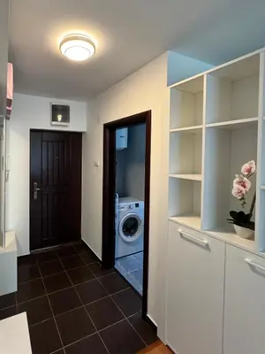 a laundry room with a washer and dryer at Alex Apartment Petrovac in Petrovac na Moru
