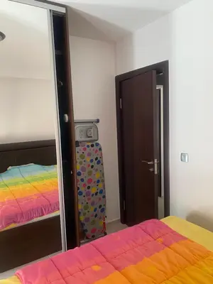 a bedroom with a bed and a mirror at Darkobd in Budva