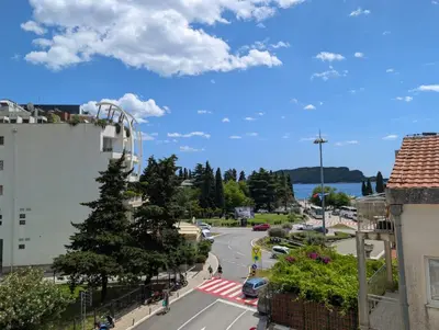 a view of a street in a city at Apartment Bjanka in Budva