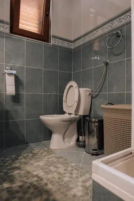 a bathroom with a toilet and a sink and a tub at Apartman Damjanovic in Cetinje