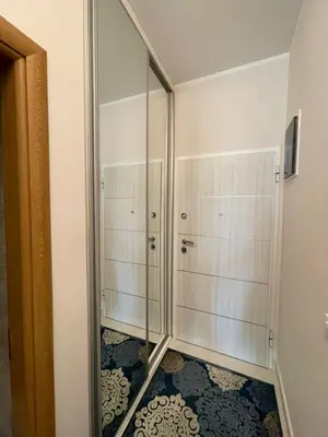 a walk in shower with glass doors in a room at Ekaterina2BD in Becici