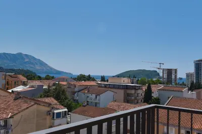 a view of a city from a balcony at Omega 1 Apartment Budva in Budva