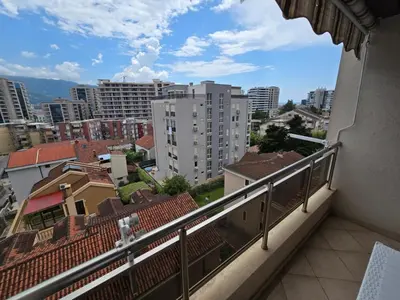 a balcony with a view of the city at Omega 2 Apartment Budva in Budva
