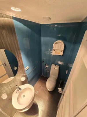 a small bathroom with a sink and a toilet at The Queen of Boka in Kotor