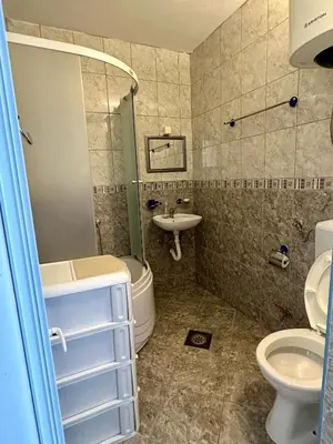 a bathroom with a toilet and a sink at Apartments Nera in Utjeha
