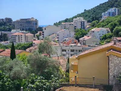 a view of a city with buildings on a hill at Villa Linna in Budva