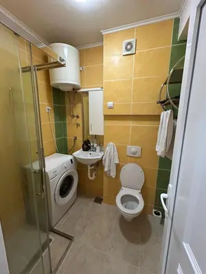 a small bathroom with a toilet and a sink at Apartment Elena in Prijevor