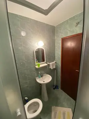 a bathroom with a toilet and a sink at Apartment Lima in Kotor