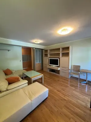 a living room with a couch and a tv at GO COAST Petrovac in Petrovac na Moru