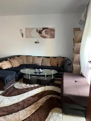 a living room with a couch and a coffee table at Studio Apartmani Delić