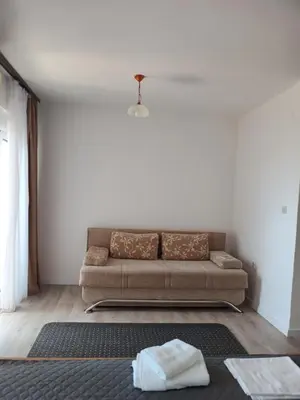 a living room with a couch and a rug at Suzana in Ulcinj