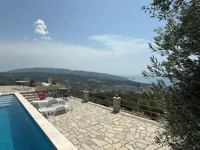 a swimming pool with a view of a mountain at Salakovic Country Estate in Bar