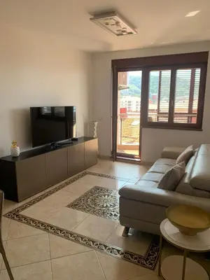 a living room with a couch and a tv at Anatolia in Becici
