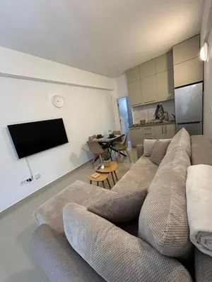 a living room with a couch and a flat screen tv at Tara in Bar