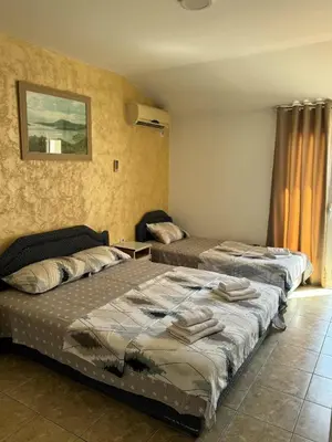 a room with two beds in a room at Apartmani Jelenaa in Budva