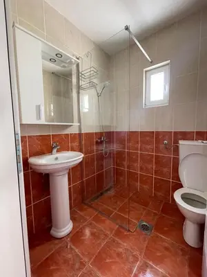 a bathroom with a sink and a toilet and a shower at Apartmani Baila in Ðurmani