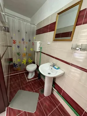 a bathroom with a toilet and a sink at Apartmani Rira in Sutomore