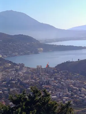 a view of a city and a body of water at Sofi in Sutomore