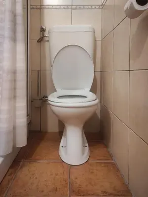 a bathroom with a white toilet in a room at Apartments Noki in Ulcinj