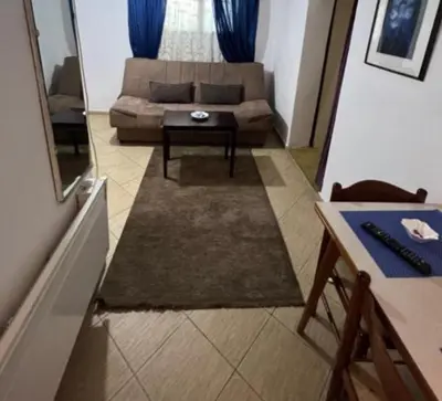 a living room with a couch and a table at Apartman centar in Podgorica