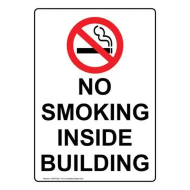 a sign that reads no smoking inside building at Apartment on Long Beach Velika plaza near Ada Bojana in Ulcinj