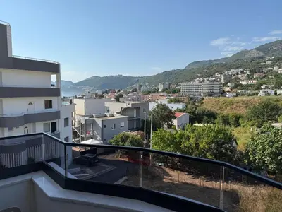 a balcony with a view of a city at Apartment Buena vista in Dobra Voda