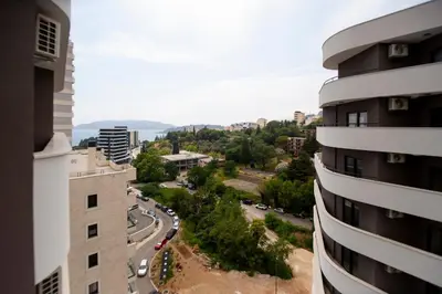 a view of a city from a building at Adriatic calm Terrace & Parking in Becici