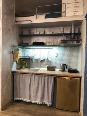 a kitchen with a sink and a counter top at Lucky Space 1 Nice&Cosy Studio in Budva