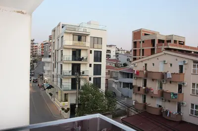 a view from the balcony of an apartment building at AMD - garsonjera 312 in Dobra Voda