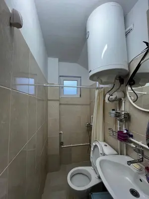a bathroom with a toilet and a sink at House in Nature Milić in Čanj
