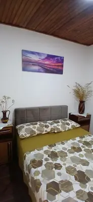 a bedroom with a bed and a painting on the wall at Montanica in Virpazar