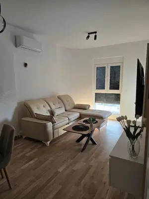a living room with a couch and a table at Lux Apartment Dani in Bar