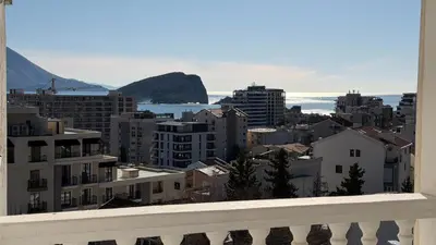 a view of a city from a balcony at Laurel Apartment See View in Budva