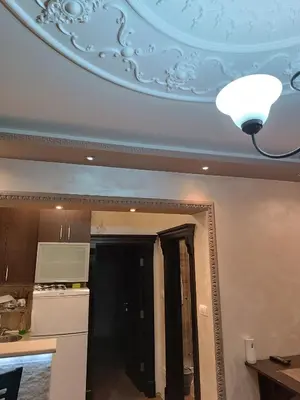 a ceiling in a kitchen with a blue ceiling at Martina Apartmani in Budva