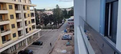 a view of a city street from a building at Apartments Arb in Ulcinj